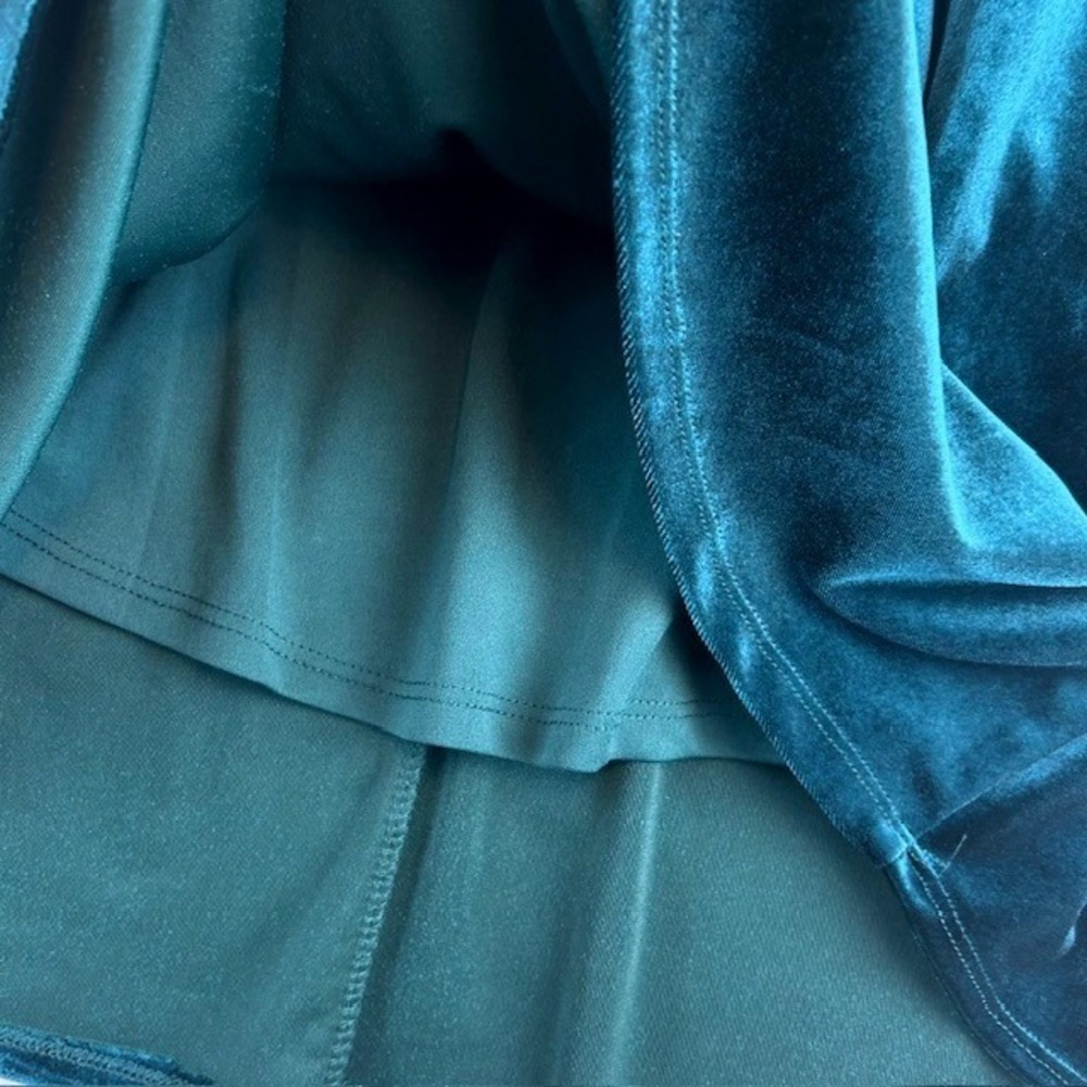 Copper Key Girls Teal Green Velvet Lace Collar Shift Dress Size 8 Holiday Party - Picture 6 of 8